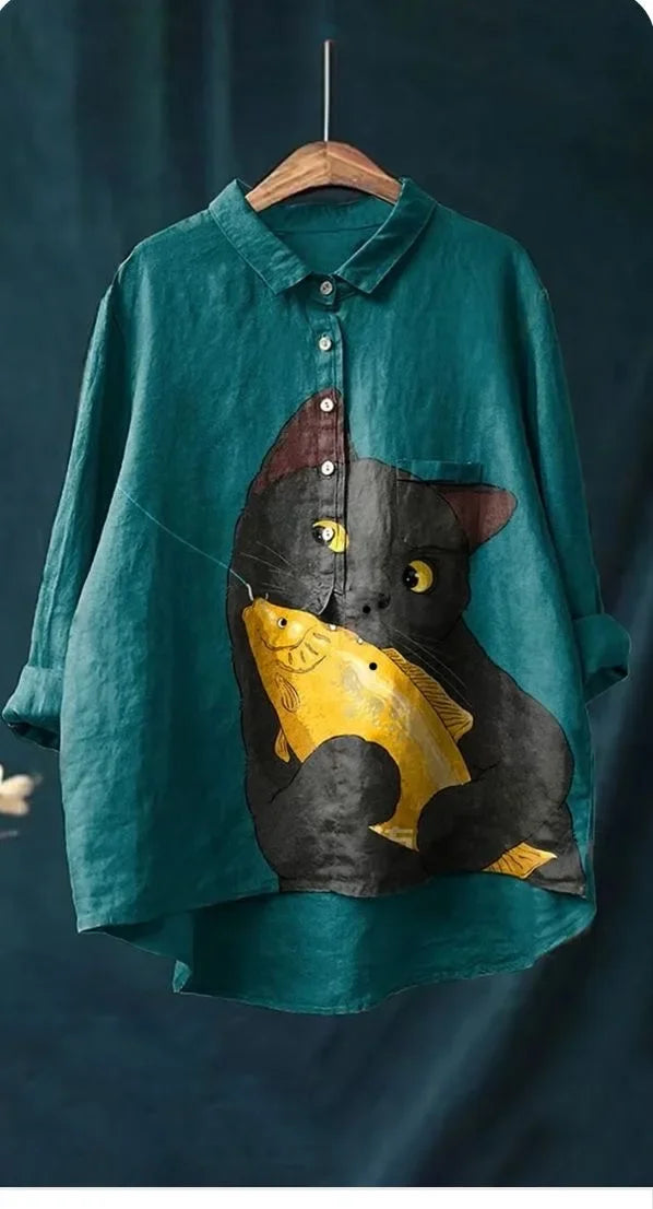 もち猫アートTシャツ